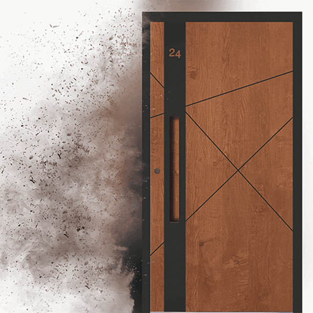 Pivot door showcasing modern design and large entrance