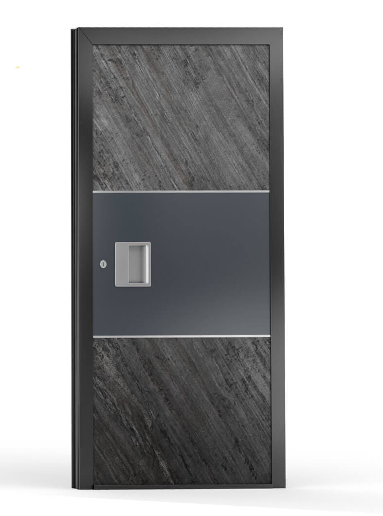 Horizontal Glass Panels for a Contemporary Front Door